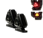 LED Σετ Όγκου Κερατάκι Τρίγωνο Φιμέ 12V / 24V IP67 Κόκκινό / Πορτοκαλί 6.5cm