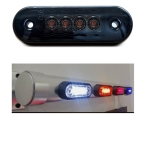 LED Όγκου Φιμε 4 LED Πλευρικής Σήμανσης Πορτοκαλί 12V / 24V IP68 90mm x 30mm
