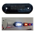 LED Όγκου Φιμε 4 LED Πλευρικής Σήμανσης Κόκκινο 12V / 24V IP68 90mm x 30mm