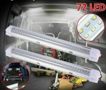 LED Φωτιστικο Οροφης 72 LED Ψυχρο Λευκο 12V με Διακόπτη ON/OFF 33cm x 3.3cm x 3.5cm