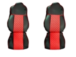 Σετ Καλύμματα Φορτηγού 2τμχ. για IVECO STRALIS S-WAY 2021 Κόκκινο Οικολογικό Δέρμα