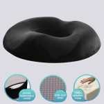 Μαξιλαράκι Ανατομικό Καθίσματος και Καρέκλας Κατάλληλο για Αιμορροΐδες και Εγκυμοσύνη Memory Foam 45cm x 41cm x 7.5cm Μαύρο