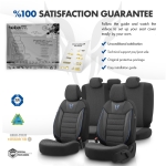 Σετ Καλύμματα Αυτοκινήτου Otom Toro Design Universal Βαμβακερό Ύφασμα και Δερματίνη Εμπρός και Πίσω 11 Τεμαχίων Μαύρο - Μπλέ