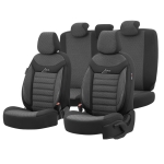 Σετ Καλύμματα Αυτοκινήτου Otom Line Design Orthopedic Extra Support Universal Βαμβακερό Ύφασμα Εμπρός και Πίσω 11 Τεμαχίων Μαύρο