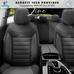 Σετ Καλύμματα Αυτοκινήτου Otom Line Design Orthopedic Extra Support Universal Βαμβακερό Ύφασμα Εμπρός και Πίσω 11 Τεμαχίων Μαύρο