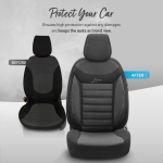 Σετ Καλύμματα Αυτοκινήτου Otom Line Design Orthopedic Extra Support Universal Βαμβακερό Ύφασμα Εμπρός και Πίσω 11 Τεμαχίων Μαύρο