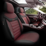Σετ Καλύμματα Αυτοκινήτου Otom Line Design Orthopedic Extra Support Universal Βαμβακερό Ύφασμα Εμπρός και Πίσω 11 Τεμαχίων Κόκκινο - Μαύρο