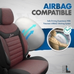 Σετ Καλύμματα Αυτοκινήτου Otom Line Design Orthopedic Extra Support Universal Βαμβακερό Ύφασμα Εμπρός και Πίσω 11 Τεμαχίων Κόκκινο - Μαύρο