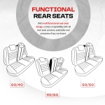 Σετ Καλύμματα Αυτοκινήτου Otom GTI Sports Design Universal Βαμβακερό Ύφασμα και Δερματίνη Εμπρός και Πίσω 11 Τεμαχίων Μαύρο - Κόκκινο