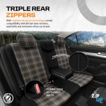 Σετ Καλύμματα Αυτοκινήτου Otom GTI Sports Design Universal Βαμβακερό Ύφασμα και Δερματίνη Εμπρός και Πίσω 11 Τεμαχίων Μαύρο - Πορτοκαλί