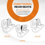 Σετ Καλύμματα Αυτοκινήτου Otom GTI Sports Design Universal Βαμβακερό Ύφασμα και Δερματίνη Εμπρός και Πίσω 11 Τεμαχίων Μαύρο - Πορτοκαλί