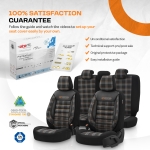 Σετ Καλύμματα Αυτοκινήτου Otom GTI Sports Design Universal Βαμβακερό Ύφασμα και Δερματίνη Εμπρός και Πίσω 11 Τεμαχίων Μαύρο - Πορτοκαλί