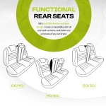 Σετ Καλύμματα Αυτοκινήτου Otom GTI Sports Design Universal Βαμβακερό Ύφασμα και Δερματίνη Εμπρός και Πίσω 11 Τεμαχίων Μαύρο - Πράσινο