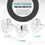 Σετ Καλύμματα Αυτοκινήτου Otom GTI Sports Design Universal Βαμβακερό Ύφασμα και Δερματίνη Εμπρός και Πίσω 11 Τεμαχίων Μαύρο - Γκρί