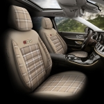 Σετ Καλύμματα Αυτοκινήτου Otom GTI Sports Design Universal Βαμβακερό Ύφασμα και Δερματίνη Εμπρός και Πίσω 11 Τεμαχίων Μπέζ