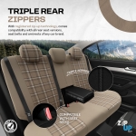 Σετ Καλύμματα Αυτοκινήτου Otom GTI Sports Design Universal Βαμβακερό Ύφασμα και Δερματίνη Εμπρός και Πίσω 11 Τεμαχίων Μπέζ