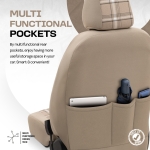 Σετ Καλύμματα Αυτοκινήτου Otom GTI Sports Design Universal Βαμβακερό Ύφασμα και Δερματίνη Εμπρός και Πίσω 11 Τεμαχίων Μπέζ