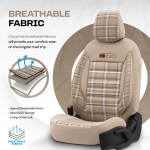 Σετ Καλύμματα Αυτοκινήτου Otom GTI Sports Design Universal Βαμβακερό Ύφασμα και Δερματίνη Εμπρός και Πίσω 11 Τεμαχίων Μπέζ