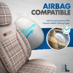 Σετ Καλύμματα Αυτοκινήτου Otom GTI Sports Design Universal Βαμβακερό Ύφασμα και Δερματίνη Εμπρός και Πίσω 11 Τεμαχίων Μπέζ