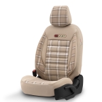 Σετ Καλύμματα Αυτοκινήτου Otom GTI Sports Design Universal Βαμβακερό Ύφασμα και Δερματίνη Εμπρός και Πίσω 11 Τεμαχίων Μπέζ