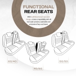 Σετ Καλύμματα Αυτοκινήτου Otom GTI Sports Design Universal Βαμβακερό Ύφασμα και Δερματίνη Εμπρός και Πίσω 11 Τεμαχίων Μπέζ