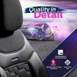 Σετ Καλύμματα Αυτοκινήτου Otom Carbon Design Universal Βαμβακερό Ύφασμα και Δερματίνη Εμπρός και Πίσω 11 Τεμαχίων Μαύρο