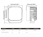 LED Προβολέας 10-30 Volt Υψηλής Ισχύος 32W Λευκό / DRL Πορτοκαλί / Κόκκινο 84.9mm x 84.9mm x 60.6mm IP68 E-mark E9