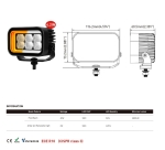 LED Προβολέας 10-30 Volt Υψηλής Ισχύος 42W Λευκό / DRL Πορτοκαλί / Κόκκινο 116.2mm x 73.2mm x 60.5mm IP68 E-mark E9