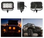 LED Προβολέας 10-30 Volt Υψηλής Ισχύος 42W Λευκό / DRL Πορτοκαλί / Κόκκινο 116.2mm x 73.2mm x 60.5mm IP68 E-mark E9