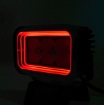 LED Προβολέας 10-30 Volt Υψηλής Ισχύος 42W Λευκό / DRL Πορτοκαλί / Κόκκινο 116.2mm x 73.2mm x 60.5mm IP68 E-mark E9