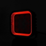 LED Προβολέας 10-30 Volt Υψηλής Ισχύος 64W Λευκό / DRL Πορτοκαλί / Κόκκινο 115.6mm x 115.6mm x 61.4mm IP68 E-mark E9