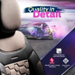 Σετ Καλύμματα Αυτοκινήτου Otom Carbon Design Universal Βαμβακερό Ύφασμα και Δερματίνη Εμπρός και Πίσω 11 Τεμαχίων Μπέζ
