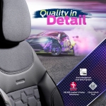 Σετ Καλύμματα Αυτοκινήτου Otom Carbon Design Universal Βαμβακερό Ύφασμα και Δερματίνη Εμπρός και Πίσω 11 Τεμαχίων Γκρί