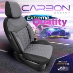 Σετ Καλύμματα Αυτοκινήτου Otom Carbon Design Universal Βαμβακερό Ύφασμα και Δερματίνη Εμπρός και Πίσω 11 Τεμαχίων Γκρί