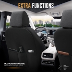 Σετ Καλύμματα Αυτοκινήτου Otom Throne Universal Λινό Ύφασμα Rachel και Δερματίνη Εμπρός και Πίσω 11 Τεμαχίων Μαύρο