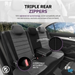 Σετ Καλύμματα Αυτοκινήτου Otom Comfortline Design Universal Ύφασμα Sued και Δερματίνη Εμπρός και Πίσω 11 Τεμαχίων Μαύρο / Γκρί