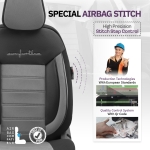 Σετ Καλύμματα Αυτοκινήτου Otom Comfortline Design Universal Ύφασμα Sued και Δερματίνη Εμπρός και Πίσω 11 Τεμαχίων Μαύρο / Γκρί