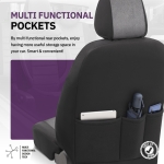 Σετ Καλύμματα Αυτοκινήτου Otom Comfortline Design Universal Ύφασμα Sued και Δερματίνη Εμπρός και Πίσω 11 Τεμαχίων Μαύρο / Γκρί