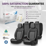 Σετ Καλύμματα Αυτοκινήτου Otom Comfortline Design Universal Ύφασμα Sued και Δερματίνη Εμπρός και Πίσω 11 Τεμαχίων Μαύρο / Γκρί
