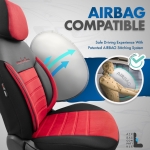 Σετ Καλύμματα Αυτοκινήτου Otom Comfortline Design Universal Ύφασμα Sued και Δερματίνη Εμπρός και Πίσω 11 Τεμαχίων Κόκκινο / Μαύρο