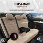 Σετ Καλύμματα Αυτοκινήτου Otom Comfortline Design Universal Ύφασμα Sued και Δερματίνη Εμπρός και Πίσω 11 Τεμαχίων Μπέζ