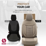Σετ Καλύμματα Αυτοκινήτου Otom Comfortline Design Universal Ύφασμα Sued και Δερματίνη Εμπρός και Πίσω 11 Τεμαχίων Μπέζ