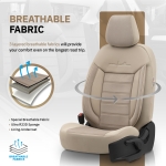 Σετ Καλύμματα Αυτοκινήτου Otom Comfortline Design Universal Ύφασμα Sued και Δερματίνη Εμπρός και Πίσω 11 Τεμαχίων Μπέζ