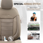 Σετ Καλύμματα Αυτοκινήτου Otom Comfortline Design Universal Ύφασμα Sued και Δερματίνη Εμπρός και Πίσω 11 Τεμαχίων Μπέζ