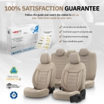 Σετ Καλύμματα Αυτοκινήτου Otom Comfortline Design Universal Ύφασμα Sued και Δερματίνη Εμπρός και Πίσω 11 Τεμαχίων Μπέζ