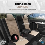 Σετ Καλύμματα Αυτοκινήτου Otom Comfortline Design Universal Ύφασμα Sued και Δερματίνη Εμπρός και Πίσω 11 Τεμαχίων Μαύρο / Μπέζ