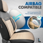 Σετ Καλύμματα Αυτοκινήτου Otom Comfortline Design Universal Ύφασμα Sued και Δερματίνη Εμπρός και Πίσω 11 Τεμαχίων Μαύρο / Μπέζ