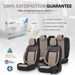 Σετ Καλύμματα Αυτοκινήτου Otom Comfortline Design Universal Ύφασμα Sued και Δερματίνη Εμπρός και Πίσω 11 Τεμαχίων Μαύρο / Μπέζ