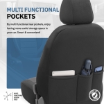 Σετ Καλύμματα Αυτοκινήτου Otom Comfortline Design Universal Ύφασμα Sued και Δερματίνη Εμπρός και Πίσω 11 Τεμαχίων Μαύρο με Λευκή Ρίγα