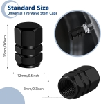 Καπάκια Βαλβίδων Αλουμινίου Μαύρα 4τμχ.